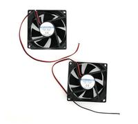 JZK Lot de 2 mini ventilateurs 80x80x25 mm 2 broches DC 24V avec câbles - Petit ventilateur silencieux - 80 mm