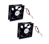 JZK Lot de 2 petits ventilateurs de refroidissement 80 x 80 x 25 mm CC 5 V 80 mm avec 2 câbles à broches, 4200 tr/min, 0,36 A, 8025 à roulement à billes, DC sans balais 8 cm, pour imprimante 3D, pour