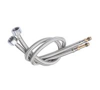 JZK Lot de 2 tuyaux flexibles tressés en acier inoxydable pour robinet d'eau chaude et froide, mitigeur monobloc 60 cm, raccord M10 (10 mm) x 1,27 cm, raccords pour évier de cuisine, lavabo de salle