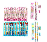 JZK Lot de 20 crayons avec gomme, règle, taille-crayon pour enfants, cadeaux de fête, cadeau d'anniversaire pour garçon et fille