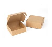 JZK Lot de 20 petites boîtes cadeaux carrées en papier kraft marron pour macarons/cookies, boîtes à friandises de fête, boîtes de cadeaux de mariage, petites boîtes cadeaux pour cadeaux d'anniversaire