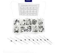 JZK Lot de 200 diodes de redressement et diodes Schottky, 10 valeurs 1N4001 1N4002 1N4003 1N4004 1N4005 1N4006 1N4007 1N5817 1N5818 1N5819, kit d'assortiment de diodes