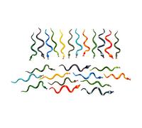 JZK Lot de 24 mini serpents en plastique flexibles assortis pour médusa/sorcière, petits serpents colorés en caoutchouc pour décorations d'Halloween