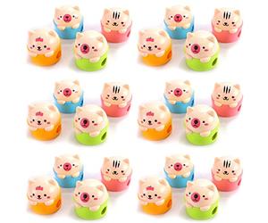 JZK Lot de 24 taille-crayons pour petits animaux avec conteneur pour sacs de fête, cadeaux d'anniversaire et récompenses de jeu pour garçons et filles