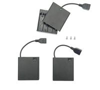 JZK Lot de 3 supports de 4 piles AA 1,5 V avec prise USB femelle, boîte de rangement pour piles AA, compartiment à cartouche avec interrupteur marche/arrêt et couvercle, avec vis