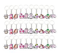 JZK Lot de 30 porte-clés pour fête sur le thème de la vache - Pour cadeaux de fête sur le thème de la ferme - Décorations de fête pour enfants