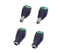JZK Lot de 4 adaptateurs DC 5,5 mm x 2,1 mm DC adaptateur connecteur adaptateur 5,5 x 2,1 mm mâle et femelle DC Plug and Jack Adaptateur pour caméra de sécurité CCTV Bande lumineuse LED Routeur