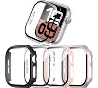 JZK Lot de 4 coques de protection pour Apple Watch Series 11 (2025)/Series 10 42 mm, boîtier rigide en polycarbonate ultra fin intégré, résistant aux rayures, film de protection d'écran en verre