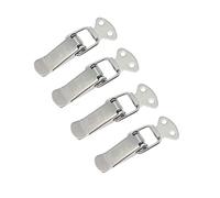JZK Lot de 4 loquets à bascule à ressort en métal pour boîte à outils, loquet en métal, loquet à bascule, loquet de serrage pour boîte à outils, boîte en métal, boîte en bois