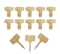 JZK Lot de 50 étiquettes en bois de type T pour plantes d'extérieur, étiquettes de semis, étiquettes de plantes en bambou, étiquettes de plantes en bois pour étiqueter les semis