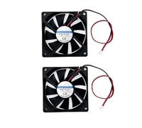 JZK Mini Ventilateur de Refroidissement Silencieux 80x80x15 mm DC 12V - 2pcs 8015 8cm Sans Balais avec Fils pour Imprimante