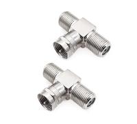 JZK Répartiteur T Type F à 3 Voies, Adaptateur répartiteur coaxial TV Satellite F mâle vers Double Femelle, combinateur d'antenne TV 75 ohms pour décodeur câble, Modem, récepteur Satellite