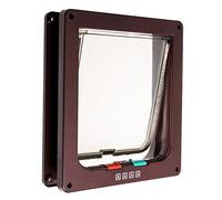 JZK Taille L, 19.5 * 17cm, Chatière Porte Pet Mate Tunnel pour Chat/Chien, 4 Fonctions: Interdit in & Out/autorisés in & Out/Seulement in/Seulement Out