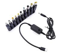 JZK USB C vers sortie DC réglable 5 V 9 V 12 V 15 V 20 V adaptateur d'affichage numérique alimentation avec 10 convertisseurs adaptateur de sortie DC