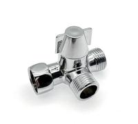 JZK Vanne de dérivation de bras de douche à 3 voies 1,27 cm, G1/2 en métal de rechange avec rondelles en caoutchouc, répartiteur de pommeau de douche en laiton à 3 voies, adaptateur de douche