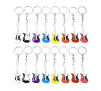 JZK16x Porte-clés Guitare Électrique en Métal pour Fête Musicale, Décorations sur Thème Guitare, Souvenirs et Cadeaux de Festival Musique Rock
