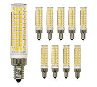 JZlamp BA15D E11 E12 E14 Dimmable LED Lumières Mini 136 LED Céramique Ampoules De Maïs 15W Remplacer 150W Lampes Halogène 220V pour Lustre À La Maison (10pcs),Warm White,E12