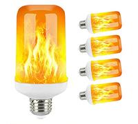JZlamp Lampes de Flamme LED E27 15W 85-265V 4 Modes Ampoule LED Effet Flame Ampoule Lumière Émulation Émulation Lumière d'incendie (5pcs),E27
