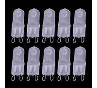 JZLBBC 10PCS Lentille Givrée Ampoule Halogène G9 40W 230 Volt 60W G9 Base Bi Pin Lampe Capsule Halogène Dimmable 2700K Blanc Chaud 40W