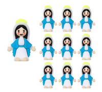 JZLEJC 10pcs Vierge Statue, Petites Figures religieuses catholiques pour Pâques, baptême, décoration du Dimanche