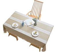 JZLEJC 55x87 Farmhouse Long Rectangle Tip Chiffon, Coton Mou avec des Glands pour la Salle à Manger Buffet Wedding