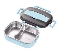 JZLEJC Boîte à lunch thermique 1L, 2 compartiments Conteneur alimentaire en acier inoxydable avec couvercle à l'étranger pour les enfants du bureau de l'école