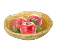 JZLEJC Bol à salade en bois avec un bord ondulé irrégulier pour les cristaux de clés de bonbons fruits