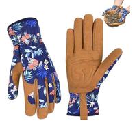 JZLEJC Gants de jardinage pour femmes en cuir épine épreuve haute dextérité pour creuser la plantation du style d'élagage1