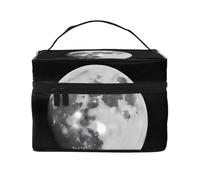 JZMTY Trousse de maquillage spacieuse avec impressions uniques de surface lunaire - Légère pour le travail, les voyages et la salle de sport