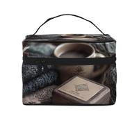 JZMTY Trousse de maquillage spacieuse avec impressions uniques en bois - Légère pour le travail, les voyages et la salle de sport