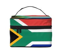 JZMTY Trousse de maquillage spacieuse avec imprimé drapeau de l'Afrique du Sud - Légère pour le travail, les voyages et la salle de sport