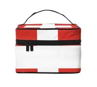 JZMTY Trousse de maquillage spacieuse avec imprimé drapeau suisse unique, légère pour le travail, les voyages et la salle de sport