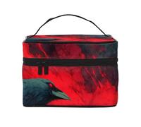 JZMTY Trousse de maquillage spacieuse avec imprimés uniques corbeaux étranges - Légère pour le travail, les voyages et la salle de sport