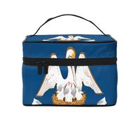 JZMTY Trousse de maquillage spacieuse avec imprimés uniques de drapeau de l'État de Louisiane - Légère pour le travail, les voyages et la salle de sport