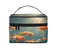 JZMTY Trousse de maquillage spacieuse avec imprimés uniques de petits poissons étranges - Légère pour le travail, les voyages et la salle de sport