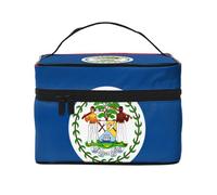 JZMTY Trousse de maquillage spacieuse avec imprimés uniques du drapeau du Belize - Légère pour le travail, les voyages et la salle de sport