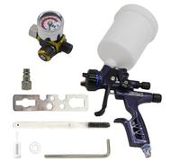 JZNTOOLS Pistolet à peinture 6800B LVLP avec alimentation par gravité, buse de 1,3 mm, capacité de 600 CC avec régulateur d'air, pulvérisateur de peinture pour murs, automobile, meubles, applications