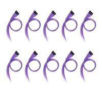 Jzoowar 10 PièCes Arc-En-Ciel Fille Extension de Cheveux en ÉVidence ÉPingle à Cheveux Longue Pince à Cheveux Droite DéCoupable pour Cheveux Cheveux Lilas