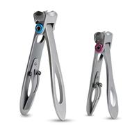 Jzoowar 2 Pièces Coupe-Ongles à Ouverture Coupe-Ongles Épais en Acier Inoxydable Outil à Ongles Professionnel à Ouverture, Argent