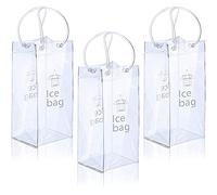 Jzoowar 3 PièCes Portable Sac de Vin de Glace Sac Refroidisseur de Vin de Poche de Vin en PVC avec PoignéE pour Champagne, BièRe Froide, Vin