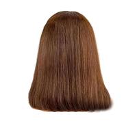 Jzoowar 8 Pouces Brun Foncé -Perruque Cheveux Humains Dentelle Perruque Droite Synthétique Perruque pour Femme Perruque