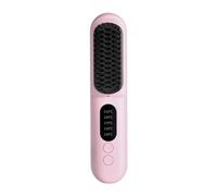 Jzoowar Brosse à Lisser les Cheveux Sans, Brosse à Lisser à Chauffage, Ions Négatifs, Bigoudi, Peigne Chauffant Portable, Rose
