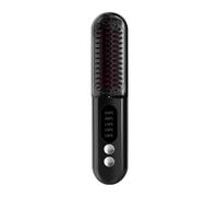 Jzoowar Brosse à Lisser les Cheveux Sans, Brosse à Lisser à Chauffage, Ions Négatifs, Bigoudi, Peigne Chauffant Portable, Noir