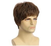 Jzoowar Cheveux Bouclés Naturels Courts pour Jeunes Perruques Synthétiques en Fibres Résistantes à la Chaleur