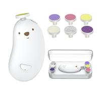 Jzoowar Coupe-ongles électrique rechargeable pour bébés avec 6 têtes de meulage et lumière LED, sécurité pour bébés