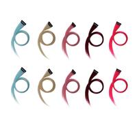 Jzoowar Extension de Cheveux Multicolores en ÉPingle à Cheveux Longue et Lisse, Pince à Cheveux Pouvant ÊTre CoupéE pour Cheveux 3,2 X 55 cm