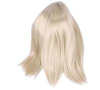 Jzoowar Perruque Front de Européen et Américain pour Femme, Cheveux Longs, Longs et Raides, Perruque en Fibre Chimique