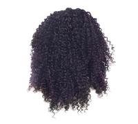 Jzoowar Perruque Front Wig Synthétique Bouclée et Ondulée de 14 Pouces, Perruque avec Raie Centrale Résistante à la Chaleur pour Femmes
