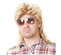Jzoowar Perruque Mulet pour Années 80 Costume Glam Accessoires Cosplay Perruque Châle Cheveux Bouclés