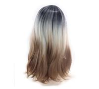 Jzoowar Perruque Synthétique Longue Ondulée Résistante à la Chaleur, Perruques Argentées Ombrées, Cheveux pour Filles, Costume de Fête Cosplay